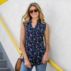 The Best Women Summer Boho Floral Vest Shirt Fashion Ladies Casual Chiffon Sleeveless Loose Shirt Blouse Female Tops Online - Hplify