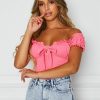 The Best Women Summer Casual Off Shoulder Ruffles Trim V Neck Bowknot Tank Dot Print Vest Puff Sleeve Sleeveless Crop Tops Tee Online - Hplify