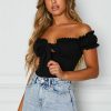 The Best Women Summer Casual Off Shoulder Ruffles Trim V Neck Bowknot Tank Dot Print Vest Puff Sleeve Sleeveless Crop Tops Tee Online - Hplify