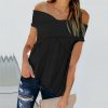 The Best Women Summer Casual Off Shoulder Tank Top Vest Blouse Fashion Ladies Sleeveless Solid Crop Tops Shirt Summer Clothes Online - Hplify