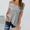 The Best Women Summer Casual Off Shoulder Tank Top Vest Blouse Fashion Ladies Sleeveless Solid Crop Tops Shirt Summer Clothes Online - Hplify