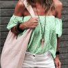 The Best Women Summer Casual Off Shoulder Tops Ladies Holiday Party Blouse Plus Size Loose Striped Top Shirt Summer Clothes Online - Hplify