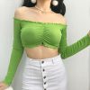 The Best Women Summer Casual Off Shoulder Vest Blouse Tops Sexy Ladies Summer Beach Holiday Crop Top Shirt Blouse Streetwear Online - Hplify