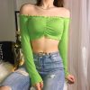 The Best Women Summer Casual Off Shoulder Vest Blouse Tops Sexy Ladies Summer Beach Holiday Crop Top Shirt Blouse Streetwear Online - Hplify