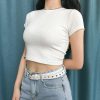 The Best Women Summer Casual T Shirt Ladies Short Sleeve Backless Slim Crop Top Holiday Tank T-Shirt Tee Women Clothes Online - Hplify