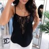 Women Summer Clothes Sexy Black Lace See Through Tank Tops Spaghetti Strap Sleeveless Off Shoulder Shirt Cami Top Streetwear - Hplify
