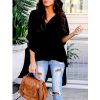 The Best Women Summer Elegant Irregular V-Neck Chiffon Blouses soft Tunic Casual Solid breathable Half batwing sleeve Top Shirts Online - Hplify