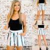 The Best Women Summer Fashion Striped Stylish Loose Shorts Beach Drawstring Ladies High Waist Casual Hot Short Trouser New Online - Hplify
