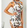 The Best Women Summer Floral Sleeveless Bodycon Dress Ladies Sexy Bandage Slim Fit Party Cocktail Short Mini Casual Dress Online - Hplify