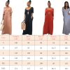 The Best Women Summer Holiday Short Sleeve Baggy Off Shoulder Kaftan Maxi Oversized Dress Solid Casual Pocket Sundress Online - Hplify