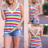 The Best Women Summer Rainbow Vest Top Sleeveless Blouse Beach Ladies Lace Backless Casual Loose Tank Tops Shirt Tee Cami Online - Hplify