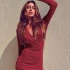 The Best Women Summer Sexy Long Sleeve Low Collar V-Neck Dress Bandage Bodycon High Waist Dress Fashion New Slim Solid Short Pencil Dress Online - Hplify