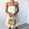 The Best Women Summer Sexy Spaghetti Strap Club Evening Party Dresses Ladies Boho Striped Sleeveless Beach Mini Dress Online - Hplify