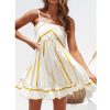 The Best Women Summer Sexy Spaghetti Strap Club Evening Party Dresses Ladies Boho Striped Sleeveless Beach Mini Dress Online - Hplify