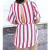 The Best Women Summer Short Mini Dress Ladies Casual Beachwear Short Sleeve V-Neck Striped Casual Chiffon Sundress Online - Hplify