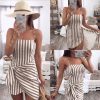 The Best Women Summer Sleeveless Casual Dress Ladies Holiday High Waist Striped Beach Slim Mini Dress Sundress Women Clothing Online - Hplify