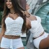 The Best Women Summer Sleeveless Short Crop Tops Cami Tank Vest Beach Ladies Casual Knitted Bra Camisole Blouse Shirt Online - Hplify