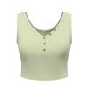 The Best Women Summer Solid Vest Crop Top Ladies Sleeveless Shirt Blouse Casual Stretch Blouse Tank Top Women Clothes Online - Hplify