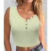 The Best Women Summer Solid Vest Crop Top Ladies Sleeveless Shirt Blouse Casual Stretch Blouse Tank Top Women Clothes Online - Hplify