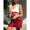 The Best Women Suspender Shorts Sleeveless Plaid Playsuit Fashion Ladies Summer Beach Travel Romper Short Jumpsuit Trousers Online - Hplify