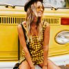 The Best Women Suspender Shorts Sleeveless Plaid Playsuit Fashion Ladies Summer Beach Travel Romper Short Jumpsuit Trousers Online - Hplify