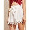 The Best Women Sweet Lace Floral Bandage Shorts Ladies Casual Beach Holiday High Waist Mini Trouser Summer Clothes Online - Hplify