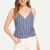 The Best Women Vest Tank Tops Striped Summer Sleeveless V-Neck Loose Shirt Tee Ladies Casual Holiday Beach Camisole Online - Hplify