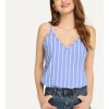 The Best Women Vest Tank Tops Striped Summer Sleeveless V-Neck Loose Shirt Tee Ladies Casual Holiday Beach Camisole Online - Hplify