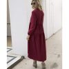 The Best Women Vintage Dress Autumn Boho Loose Long Sleeve Maxi Dress Ladies Holiday Party Kaftan Solid Long Shirt Dress Online - Hplify