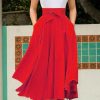 The Best Women Vintage High Waist Skirts Lady Maxi Pleated Skirt Long Maxi Fashion Skirt Females Full Length Solid Color Skirts Hot Online - Hplify