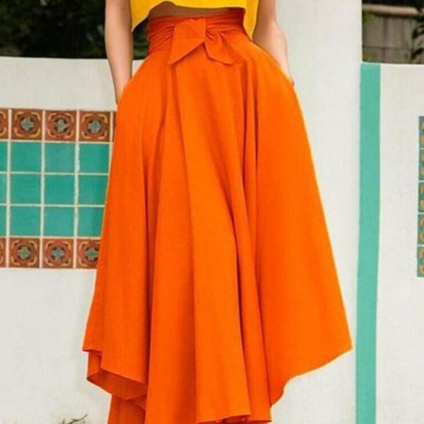 The Best Women Vintage High Waist Skirts Lady Maxi Pleated Skirt Long Maxi Fashion Skirt Females Full Length Solid Color Skirts Hot Online - Hplify