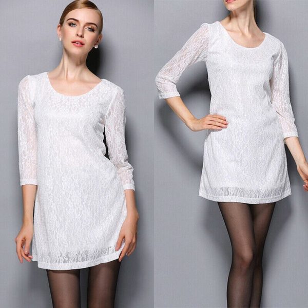 The Best Women Vintage Summer Slim Fit Cheongsam Evening Party Wedding Lace Floral Dress Casual Ladies Short Mini Dress Online - Hplify