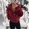 The Best Women Winter Teddy Bear Fluffy Short Coat Fleece Fur Jacket Ladies Fleece Zip Outerwear Casual Top Jacket Oversized Overcoat Online - Hplify