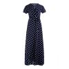 The Best Women Wrap Summer Boho Polka Dot Maxi Dress Casual Ladies Short Sleeve V Neck Holiday Beach Long Sundress Plus Size Online - Hplify