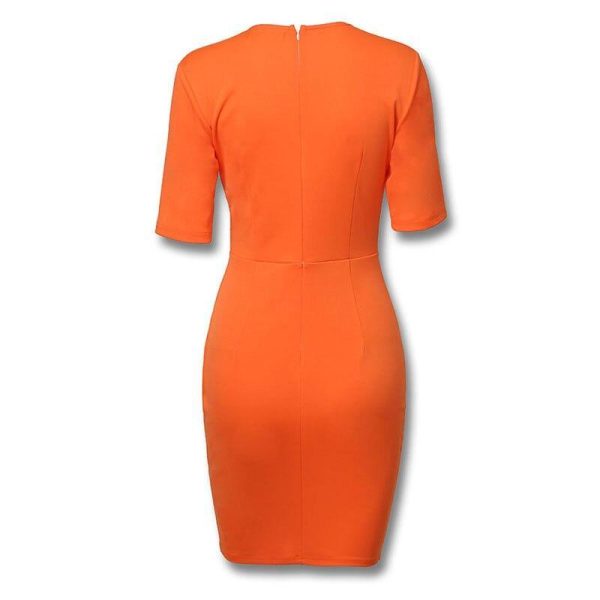 Women ruched surplice wrap bodycon dress Asymmetrical hem office lady sheath solid Elegant Dress summer dresses - Hplify