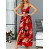 The Best Women's Floral Boho Sundress Long Dress Split Cocktail Party Beach Dress Elegant Holiday Party Long High Split Dress Online - Hplify