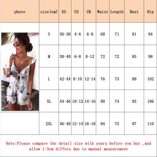 The Best Women's Floral Print Holiday Mini Playsuit Fashion Sexy Ladies Sleeveless V-Neck Jumpsuit New Casual Summer Beach Playsuits Online - Hplify