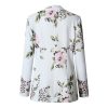 The Best Women's Floral Print Long Sleeve Open Front Blazer Longline Work Office Ladies Lapel Cardigan Jacket with Pockets Online - Hplify