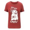 The Best Women's Halloween Cosplay Clothes Ladies Short Sleeve Crew Neck Tops Bat Ghost Letter Printed T-shirt Tees Online - Hplify
