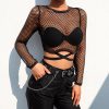 The Best Women's Hollow Sheer Mesh See-Through Crop Tops Sexy Ladies Summer Casual Beach Short Tank Tops Shirt Summer Clothing Online - Hplify