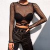 The Best Women's Hollow Sheer Mesh See-Through Crop Tops Sexy Ladies Summer Casual Beach Short Tank Tops Shirt Summer Clothing Online - Hplify