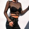 The Best Women's Hollow Sheer Mesh See-Through Crop Tops Sexy Ladies Summer Casual Beach Short Tank Tops Shirt Summer Clothing Online - Hplify