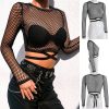 The Best Women's Hollow Sheer Mesh See-Through Crop Tops Sexy Ladies Summer Casual Beach Short Tank Tops Shirt Summer Clothing Online - Hplify