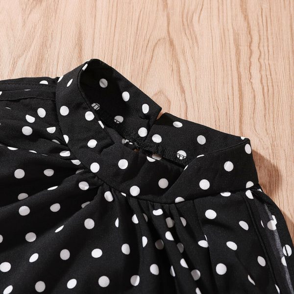 The Best Women's Ruffle Cold Shoulder Long Sleeve Polka Dot Crop Top Shirt Ladies Casual Party Loose Tops T-Shirt Top Online - Hplify