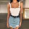 The Best Women's Sexy Summer Beach Short Vest Tops Fashion Ladies Sleeveless Camisole Tank Casual Button Solid Short Tops New Online - Hplify