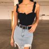 The Best Women's Sexy Summer Beach Short Vest Tops Fashion Ladies Sleeveless Camisole Tank Casual Button Solid Short Tops New Online - Hplify