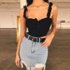 The Best Women's Sexy Summer Beach Short Vest Tops Fashion Ladies Sleeveless Camisole Tank Casual Button Solid Short Tops New Online - Hplify