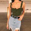 The Best Women's Sexy Summer Beach Short Vest Tops Fashion Ladies Sleeveless Camisole Tank Casual Button Solid Short Tops New Online - Hplify