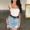 The Best Women's Sexy Summer Beach Short Vest Tops Fashion Ladies Sleeveless Camisole Tank Casual Button Solid Short Tops New Online - Hplify