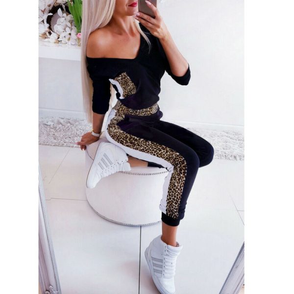 The Best Women's Sexy V Neck Leopard Print Stretch Romper Fashion Ladies Bodycon Slim Autumn Long Jumpsuit Playsuit 2019 Online - Hplify